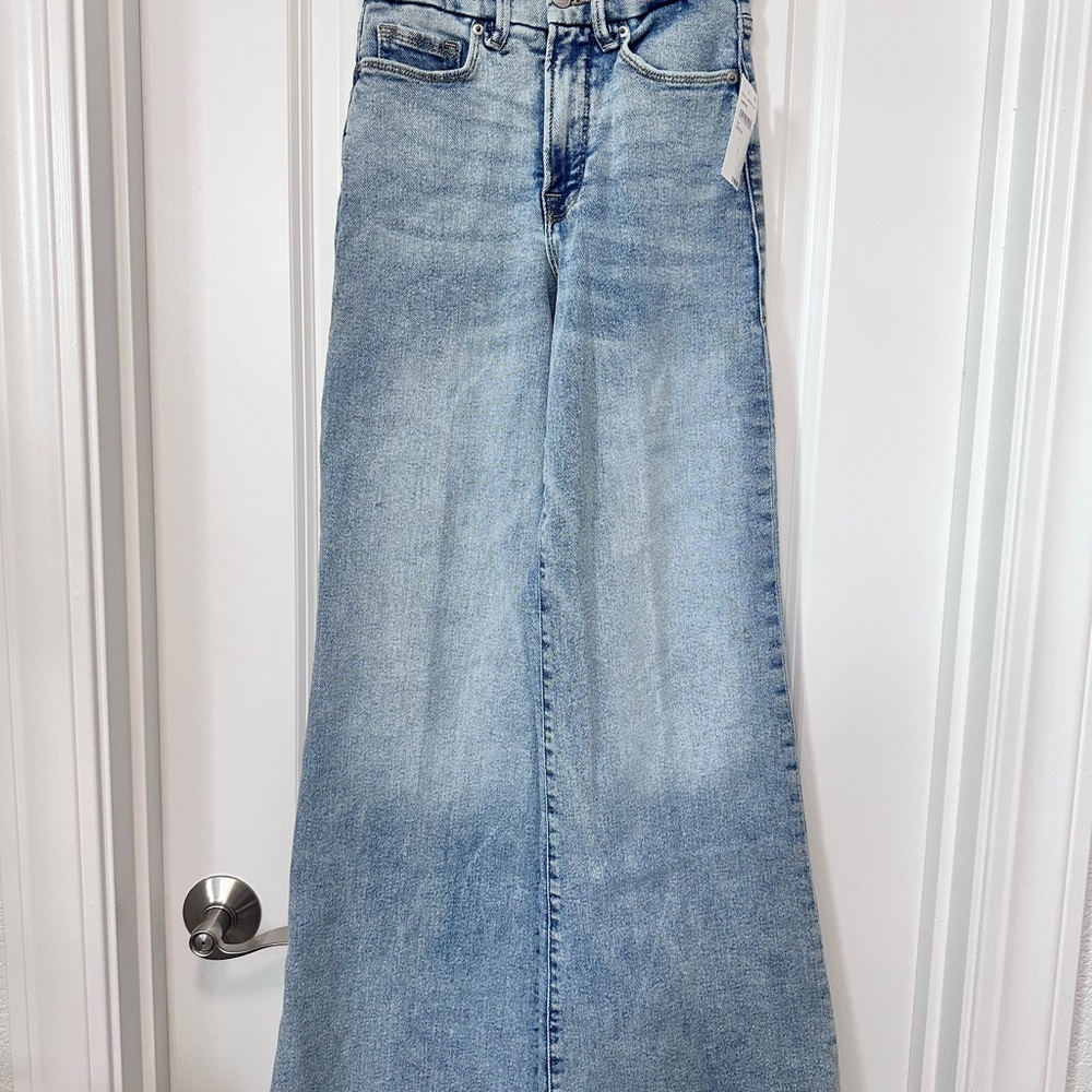 Good American Good Waist Palazzo Indigo 0/25